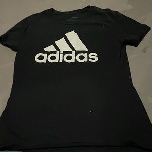 Black and white adidas tee